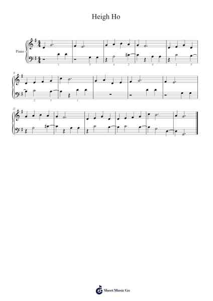 Heigh Ho Musica per pianoforte di Merigniespiano - Arr.Norther