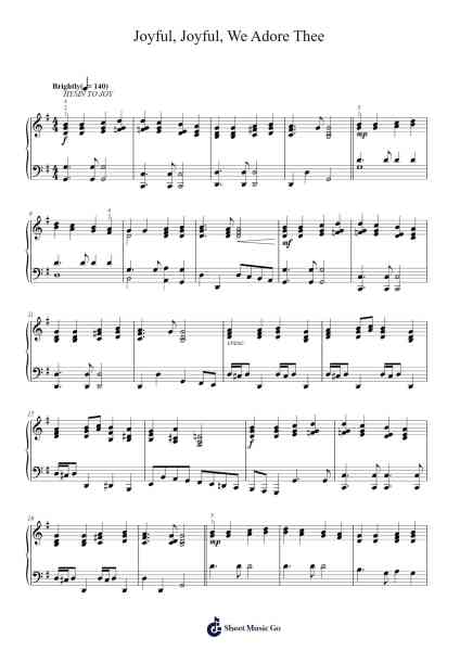 Symphony No. 9 in D Minor, Op. 125 "Choral": IV. Ode to Joy Sheet Music by Ludwig van Beethoven-Arr.Borgriel