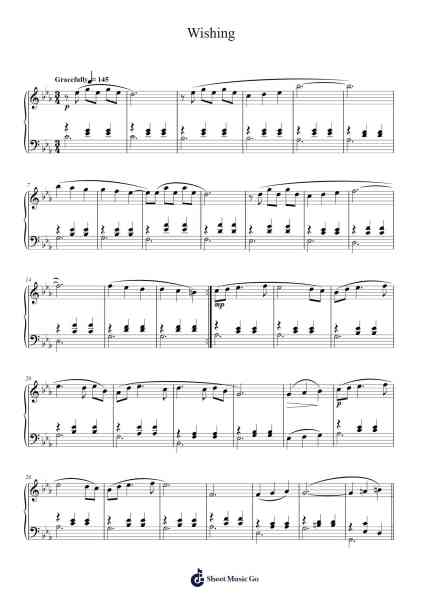 Wishing Sheet Music by Alexis Ffrench-Arr.Reyler Poundien