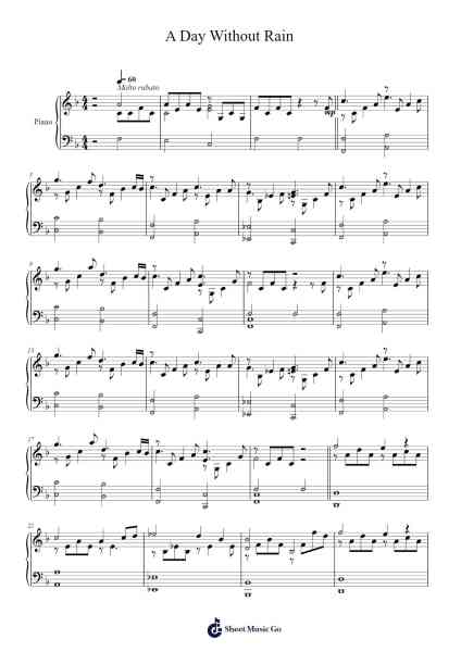 A Day Without Rain Sheet Music by Enya-Arr.Ciscer Georyale