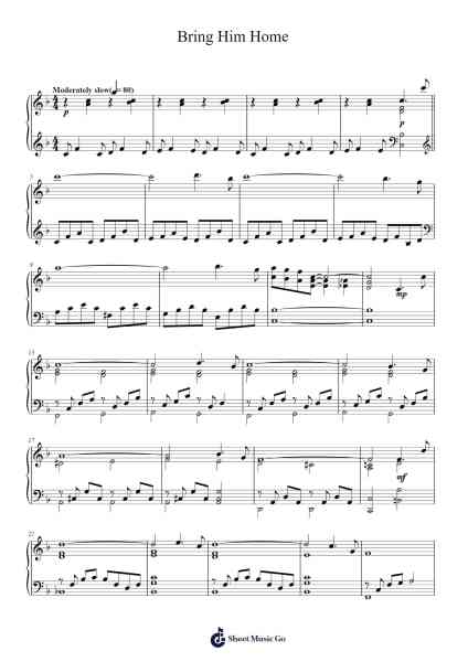 Bring Him Home Sheet Music by Claude-Michel Schönberg/Alain Boublil-Arr.Zoeliot Maugpe