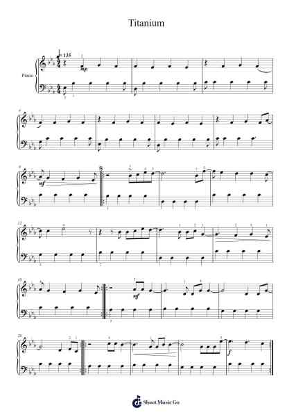 Titanium Notas de música por David Guetta/Sia-Arr.Edphne