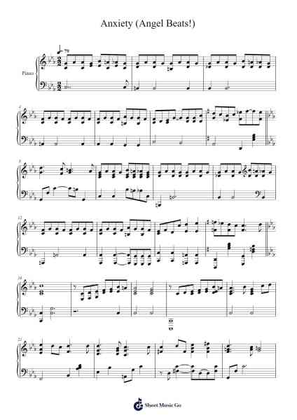 Anxiety (Angel Beats!) Sheet Music by Jun Maeda-Arr.Davehume