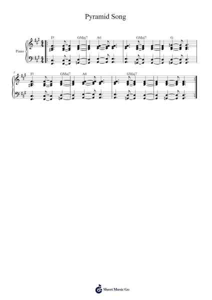 Pyramid Song Sheet Music by Radiohead-Arr.Trutor Hubno