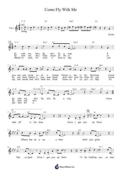 Come Fly With Me Sheet Music by Frank Sinatra-Arr.Dulshall