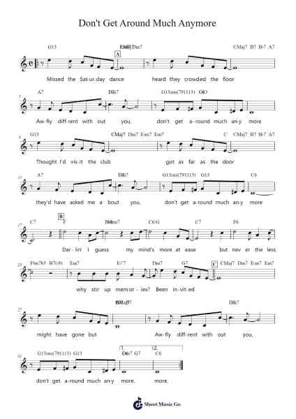 Don't Get Around Much Anymore Sheet Music by -Arr.Leethey Yvetteroll