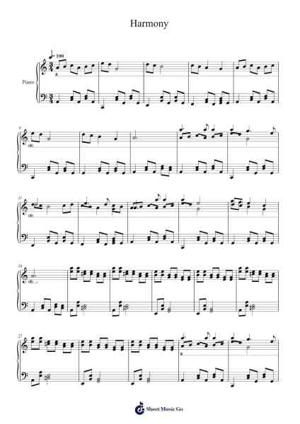 Harmony Sheet Music by Ian Taylor-Arr.Shelmore Yetgrant