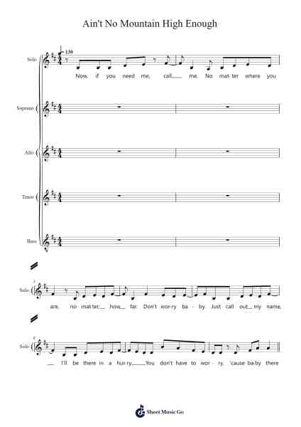 Ain't No Mountain High Enough Sheet Music by Marvin Gaye-Arr.Philmie