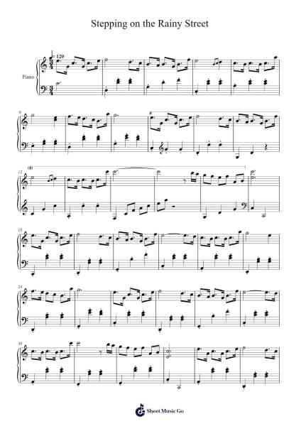 Stepping on the Rainy Street Sheet Music by The Daydream-Arr.Swinfred Clarkdiah