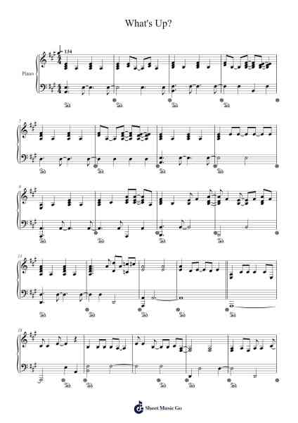 What's Up? Sheet Music by 4 Non Blondes-Arr.Hodgham Bobbright