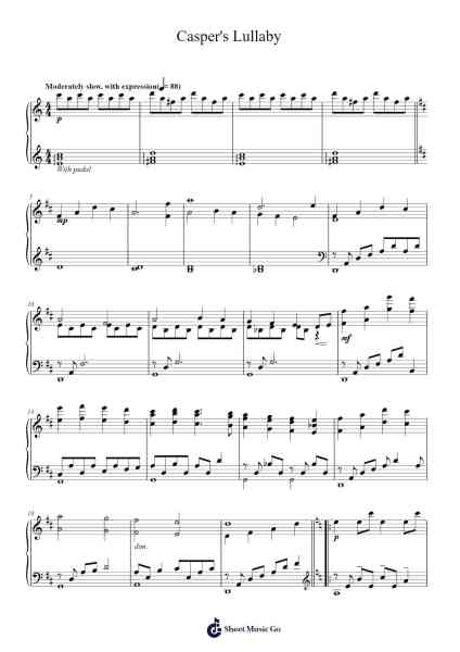 Casper's Lullaby Sheet Music by James Horner-Arr.Mattvelt