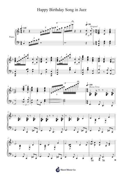 Happy Birthday Song in Jazz Sheet Music by Jonny May-Arr.Prittlay
