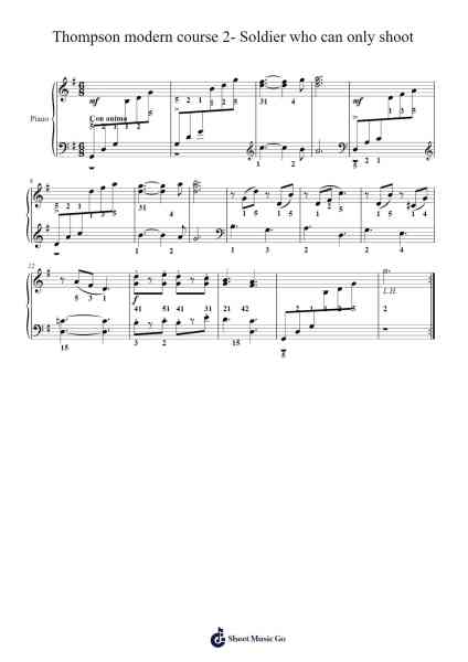 Thompson modern course 2- Soldier who can only shoot Sheet Music by John Thompson-Arr.Blairharte Titess