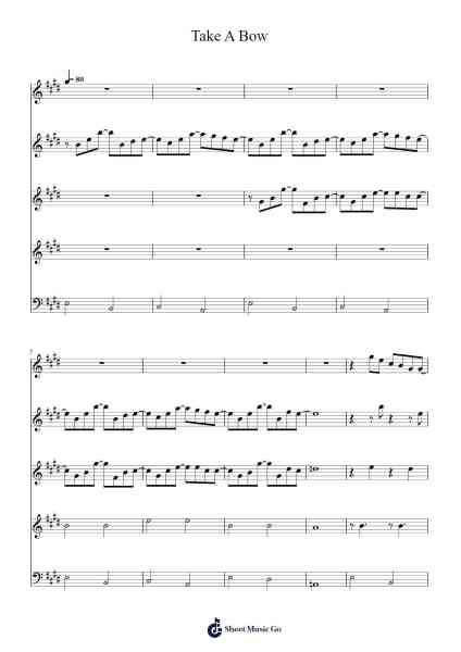 Take A Bow Sheet Music by -Arr.Yerleen Virdean