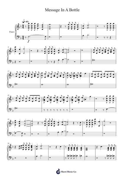 Message In A Bottle Sheet Music by The Police-Arr.Nodric