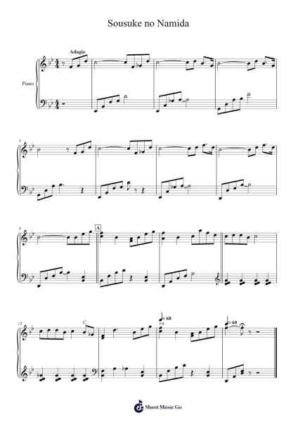 Sousuke no Namida (Tears of Sousuke) Sheet Music by Joe Hisaishi-Arr.Sherkes Dofrank