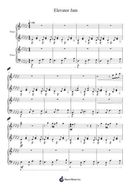 Elevator Jam Sheet Music by LSPLASH-Arr.Danchloe