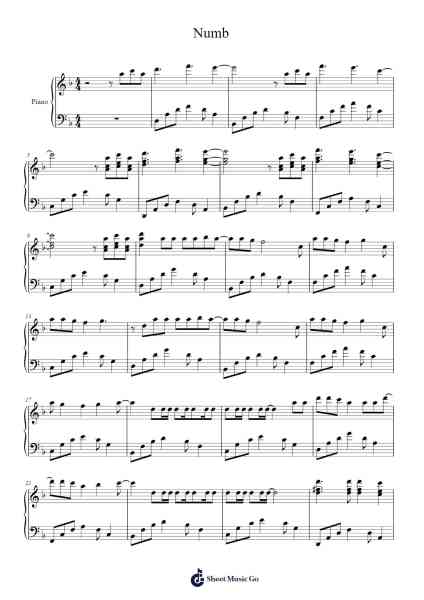 Numb Sheet Music by Linkin Park-Arr.Blithephne