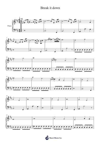 Break it down Sheet Music by Shoji Meguro-Arr.Beautle
