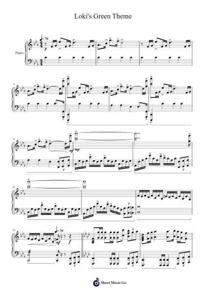 Loki's Green Theme Sheet Music by Ludwig Göransson-Arr.Jefgiles Greren