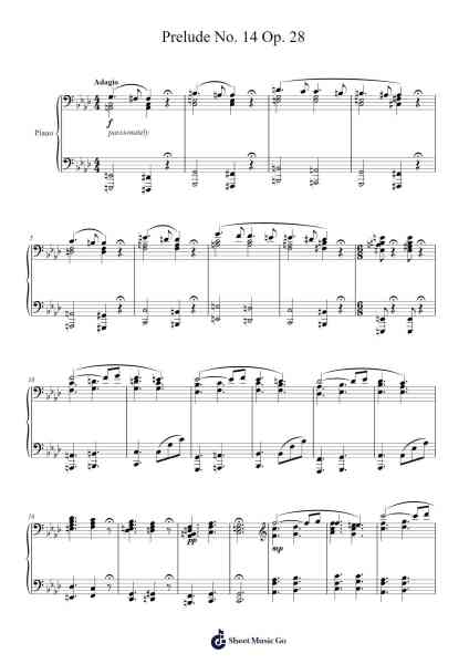 Prelude No. 14 in E-flat minor, Op. 28 Sheet Music by ...etc...-Arr.Simpmark