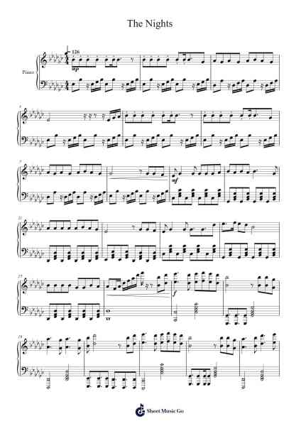 The Nights Sheet Music by Avicii-Arr.Cocroft Blairkins