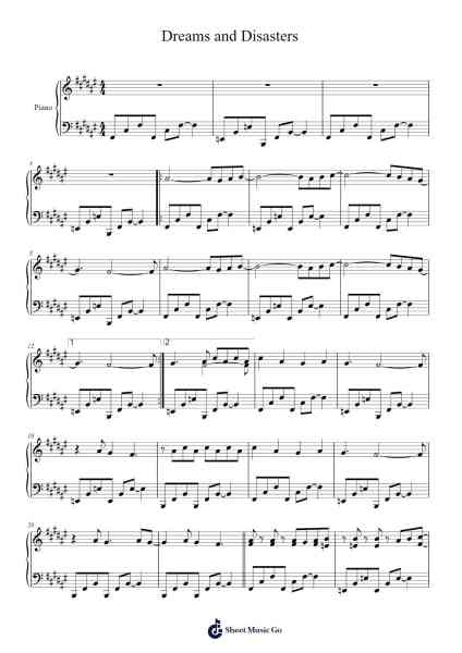 Dreams and Disasters Sheet Music by Owl City-Arr.Springlome Xebloor