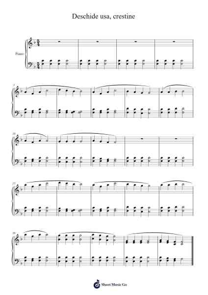 Deschide usa, crestine Sheet Music by undefined-Arr.Juneven