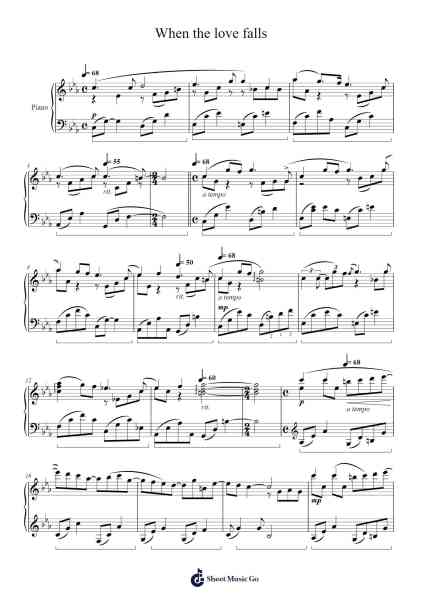When the Love Falls Sheet Music by Yiruma-Arr.Inmark Ausbrooke