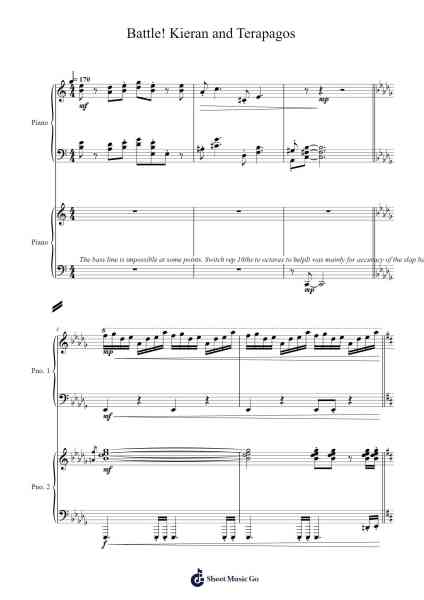 Battle! Kieran and Terapagos Sheet Music by Go Ichinose/Minako Adachi/Toby Fox-Arr.Jansean
