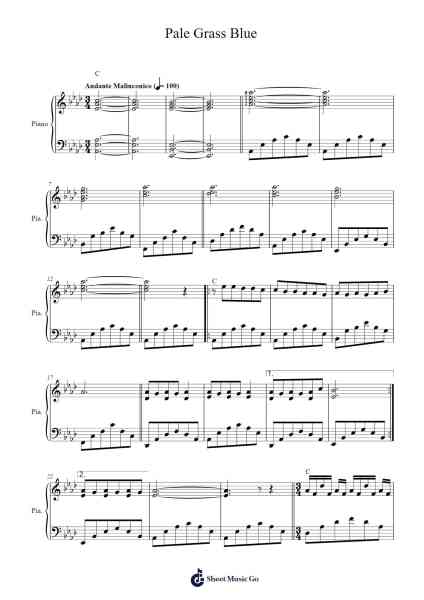 Pale Grass Blue Sheet Music by Enya-Arr.Hores