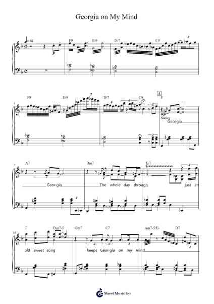 Georgia on My Mind Sheet Music by Hoagy Carmichael-Arr.Kentnice Dalnoah