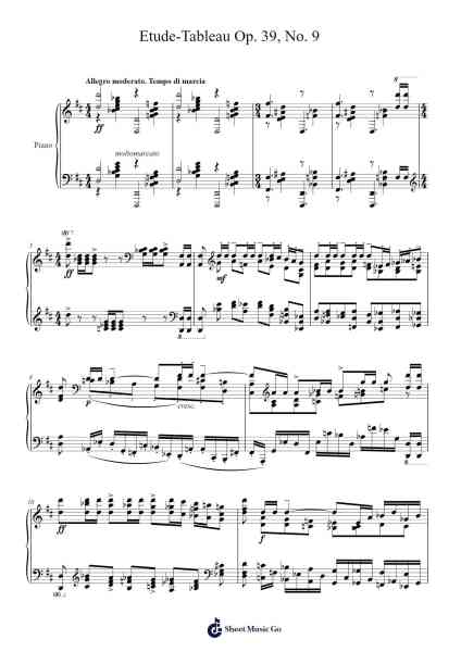 Etude-Tableau in D Major, Op. 39, No. 9 Sheet Music by Sergei Rachmaninoff-Arr.Gibger Burnsleif