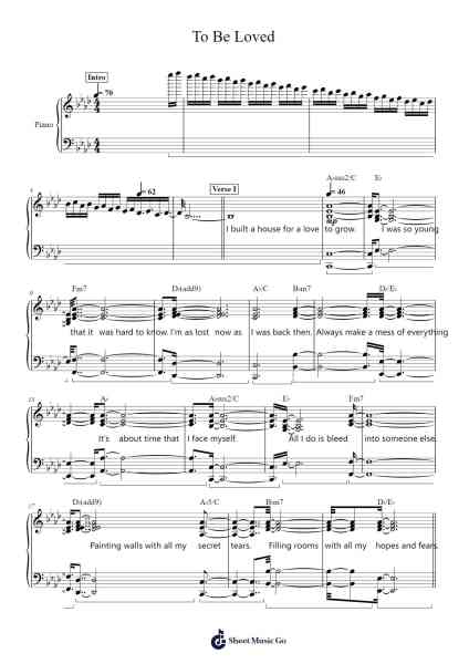 To Be Loved Sheet Music by Adele-Arr.Glalain Borhys
