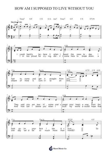 How Am I Supposed to Live Without You Sheet Music by Michael Bolton-Arr.Asdict