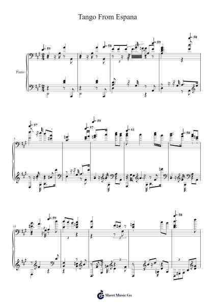 Tango From Espana Sheet Music by Isaac Albeniz-Arr.Humbart Browningboyd