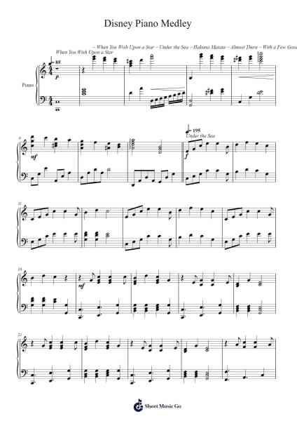Disney Piano Medley โน้ตเพลงโดย Disney-Arr.Shawloyd
