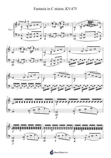 Fantasia in C Minor, K. 475 Sheet Music by Wolfgang Amadeus Mozart-Arr.Sherrah Birroll