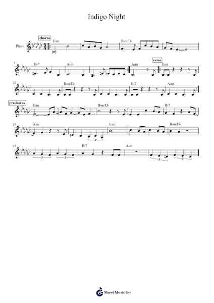 Indigo Night Sheet Music by Tamino-Arr.Nickkirk Inje