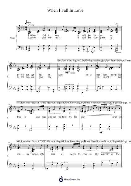 When I Fall In Love Sheet Music by Victor Young-Arr.Boylerod