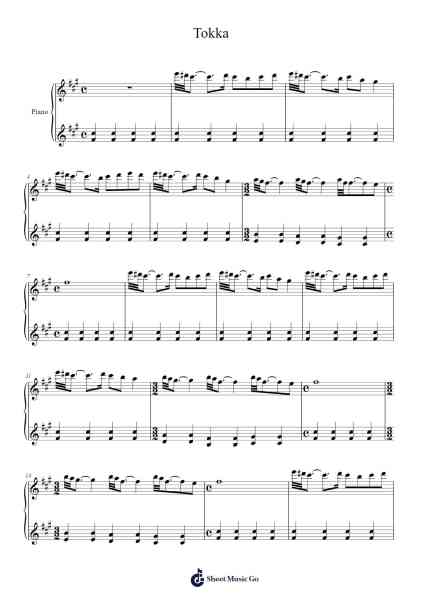 Tokka Sheet Music by Agnes Obel-Arr.Larfox Efquinn