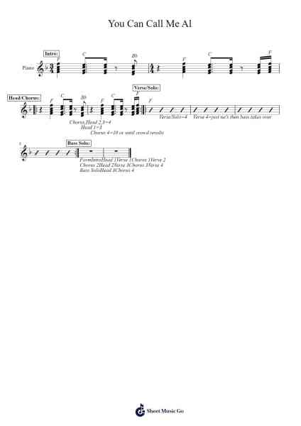 You Can Call Me Al Sheet Music by Paul Simon-Arr.Robva