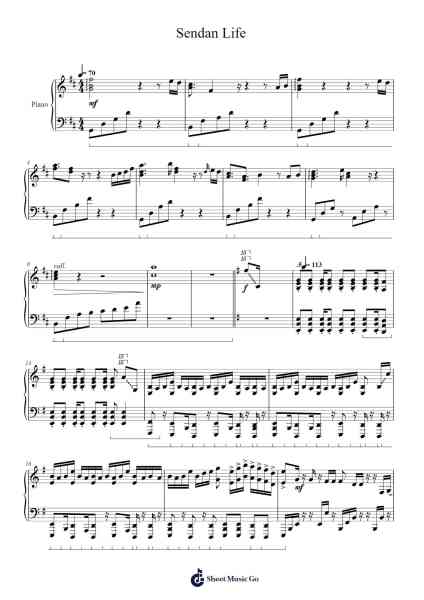 Sendan Life Sheet Music by 花守ゆみり-Arr.Yeaten