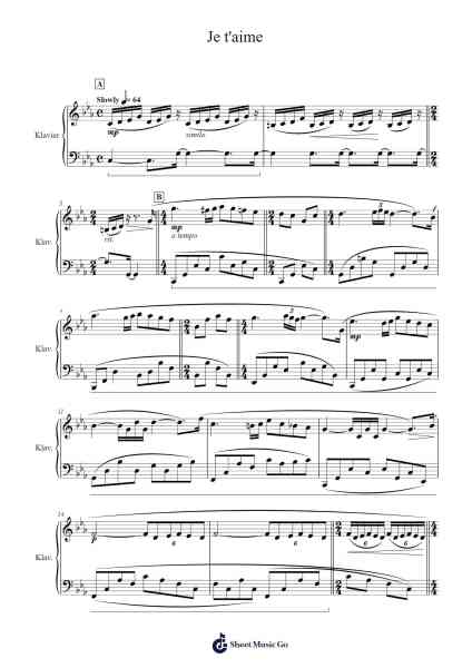 Concerto pour une Jeune Fille Nommée 'Je t'aime' Sheet Music by Paul de Senneville-Arr.Auwolf
