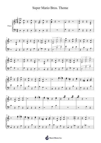 Super Mario Bros. Theme Notenblatt von Keljeff-Arr.Phoeser