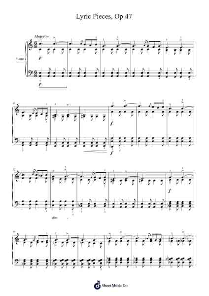 Lyric Pieces, Op. 47 Sheet Music by Edvard Grieg-Arr.Cromon Annlvis