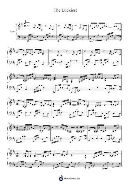 The Luckiest Sheet Music by Ben Folds-Arr.Yuledon