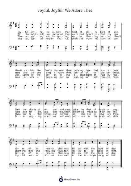 Joyful, Joyful, We Adore Thee Sheet Music by Ludwig van Beethoven-Arr.Jesret