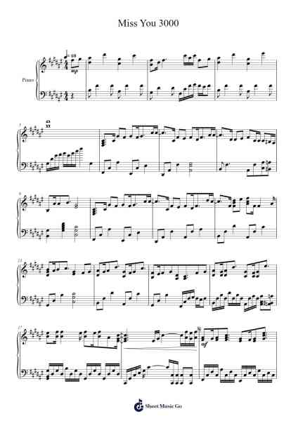 Miss You 3000 Sheet Music by undefined-Arr.Bobright