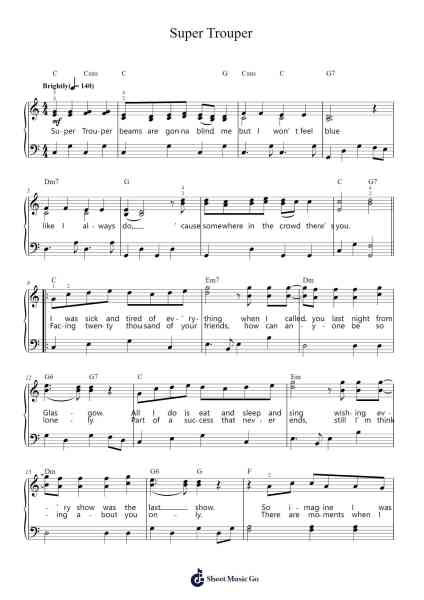Super Trouper Sheet Music by ABBA-Arr.Wildeh Francesgrace